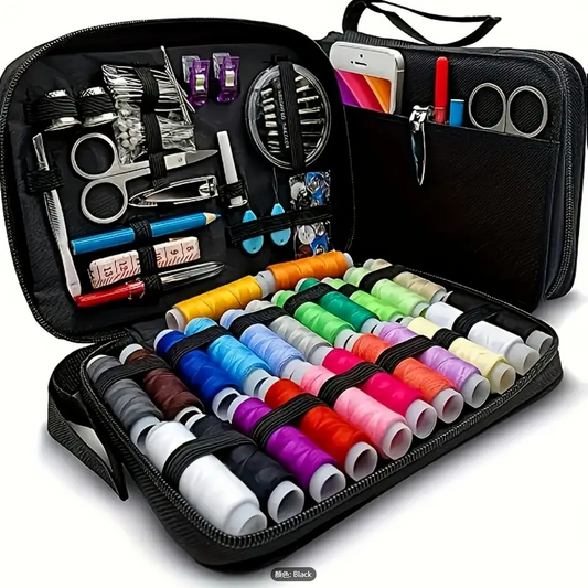100pcs Sewing Kit - 24-Color Threads, Needle, Compact Travel Sewing Accessories for Emergency Repairs